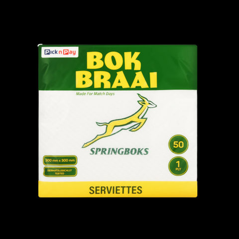 Springbok White Serviettes 50ea