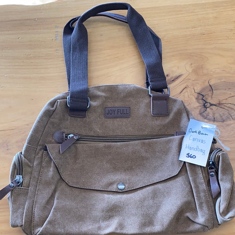 Canvas Handbag Dark Brown